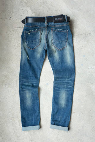 Jack Russel - กางเกงยีนส์ผู้ชาย - Handwerk J-SMOKE Slim Tight Fit Nicotine Blues Smoke Fade