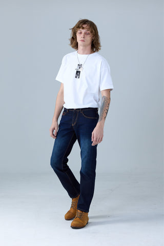 Jack Russel X Junji Ito - Men Jeans - Meisterwerk J-SOUICHI Classic Slim Fit Dark Blue Fade