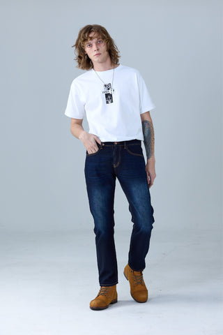 Jack Russel X Junji Ito - Men Jeans - Meisterwerk J-SOUICHI Classic Slim Fit Dark Blue Fade