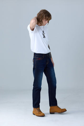 Jack Russel X Junji Ito - Men Jeans - Meisterwerk J-SOUICHI Classic Slim Fit Dark Blue Fade