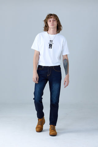 Jack Russel X Junji Ito - Men Jeans - Meisterwerk J-SOUICHI Classic Slim Fit Dark Blue Fade