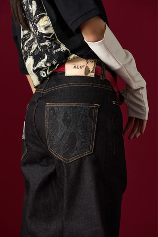Jack Russel X Junji Ito - Unisex Jeans - Meisterwerk J-TOMIE Baggy Low Rise Wide Leg