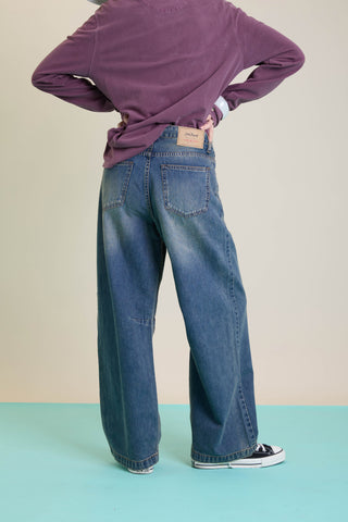 Jack Russel - Women Jeans - Klassik JF-168/RB Baggy Low Rise Wide Leg Rust Blue