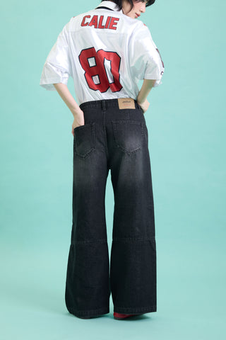 Jack Russel - Women Jeans - Klassik JF-178/BK Baggy Low Rise Wide Leg Black