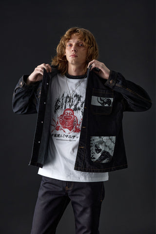 Jack Russel X Junji Ito - Unisex Jackets - Meisterwerk JK-GYO Oversize Midnight Blue Jacket