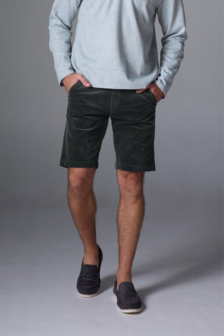 Jack Russel - Men Couduroy Shorts - Handwerk JS-222/GRN Slim Fit Green