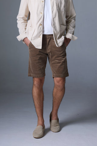 Jack Russel - Men Couduroy Shorts - Handwerk JS-222/LK Slim Fit Light Khaki