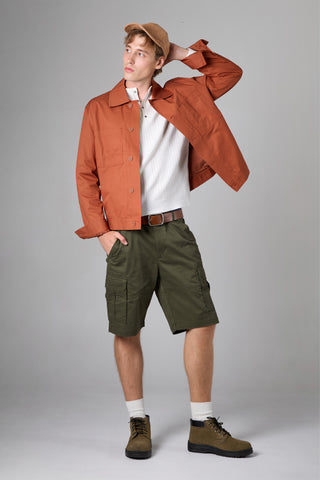 Jack Russel - Men Cargo Shorts - Handwerk JS-SON/OLV Slim Fit Olive Green