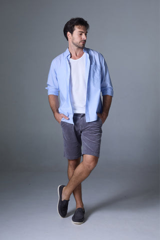 Jack Russel - Men Couduroy Shorts - Handwerk JS-222/LG Slim Fit Light Grey