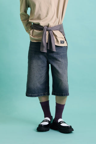 Jack Russel - Men Denim Shorts - Klassik JS-JORTS Jorts Bermuda Rust Blue Fade