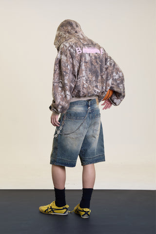Jack Russel - Men Denim Shorts - Klassik JS-BAGGY Super Baggy Deep Rust Blue Fade