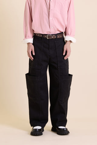 Jack Russel - Men Cargo - Handwerk JF-REN/BK Loose Fit Kangaroo Pocket Black