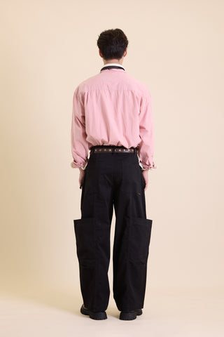 Jack Russel - Men Cargo - Handwerk JF-REN/BK Loose Fit Kangaroo Pocket Black