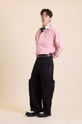 Jack Russel - Men Cargo - Handwerk JF-REN/BK Loose Fit Kangaroo Pocket Black