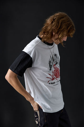 Jack Russel X Junji Ito - Unisex T-Shirts - Handwerk  TJ-JUNJI3 Oversized Drop Shoulder Black