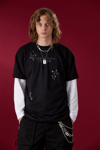 Jack Russel X Junji Ito - Unisex T-Shirts - Handwerk  TJ-JUNJI6 Oversized Drop Shoulder Black