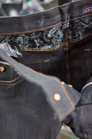 Jack Russel - Men Jeans - Meisterwerk J-RIM5 Slim Fit Metallic Grey & Red Selvedge Unsanforized